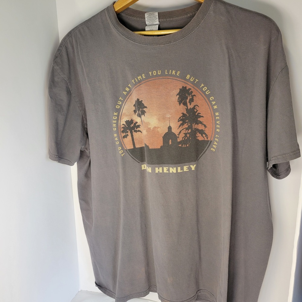 Don Henley Tour 2017 Shirt Mens 2XL Gray Hotel California Lyric Graphic Tee